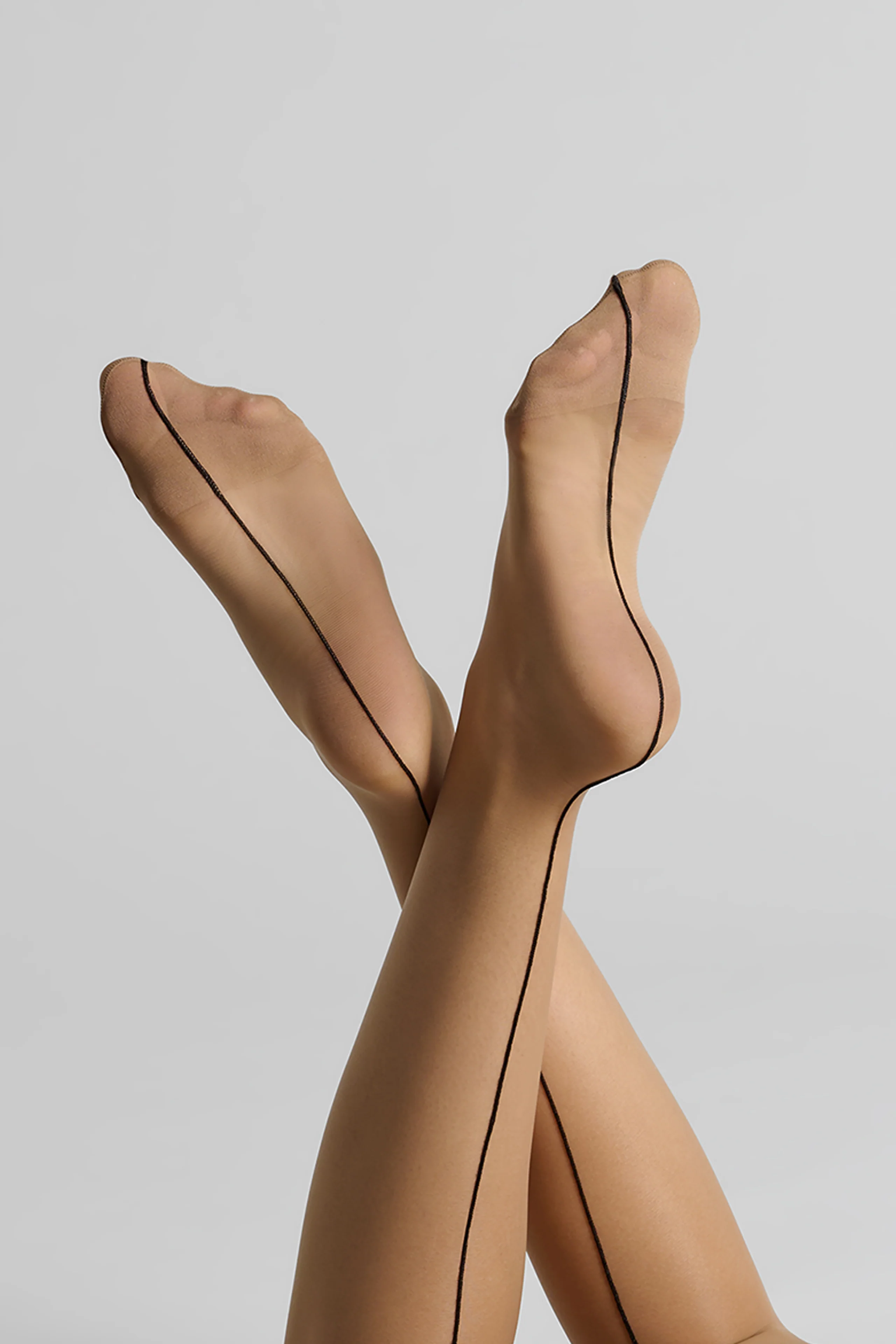 Halterlose strümpfe mit naht und eingerolltem saum 20D - Legwear - Image 4