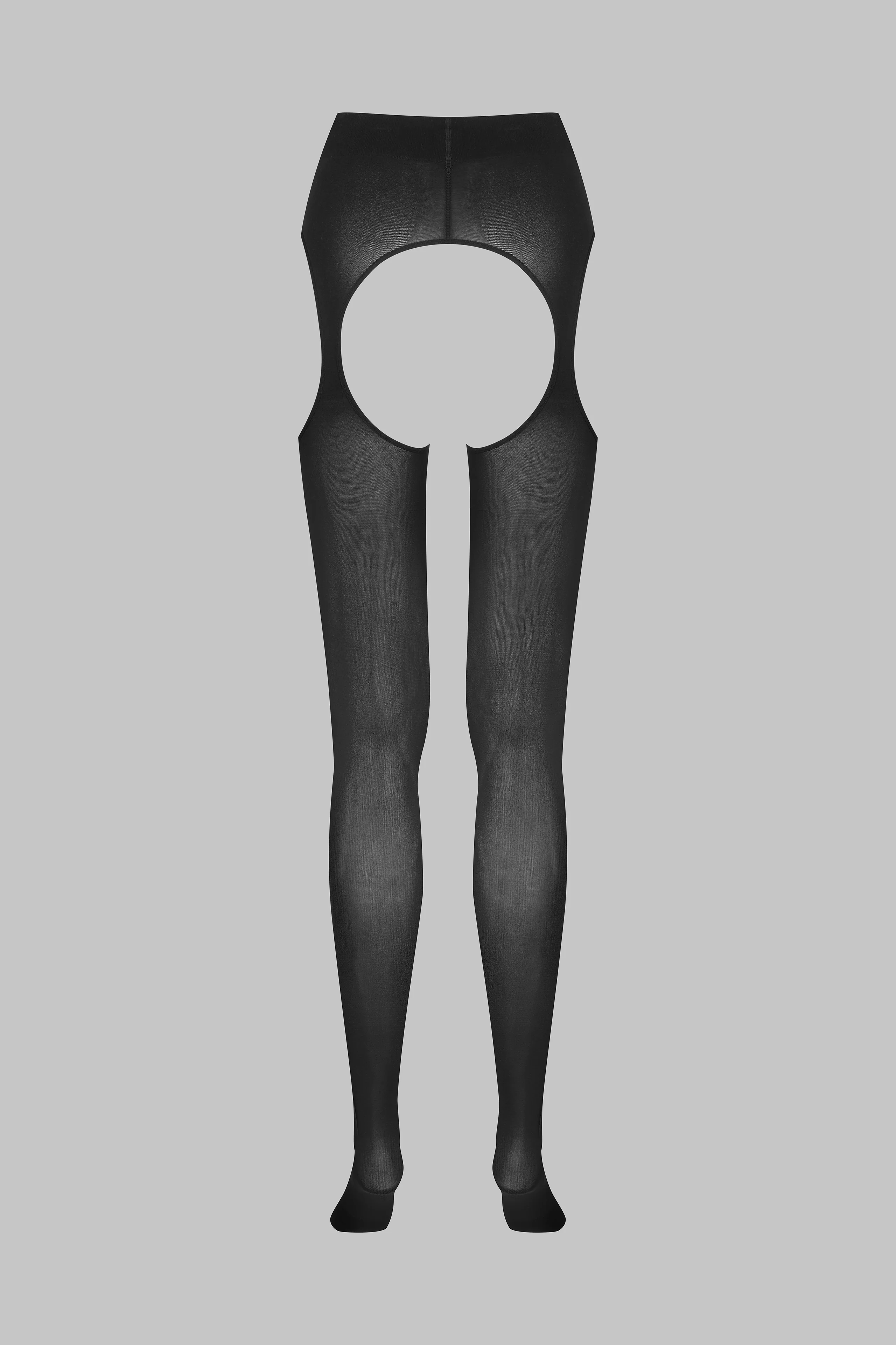 Offene Strumpfhose mit Straps-Effekt 70D - Schwarz - Maison Close x Scandale - LEGWEAR - Image 3